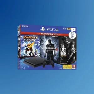 CONSOLA PS4 SLIM 1TB + RATCHET AND CLANK + THE LAST OF US + UNCHARTED 4 A Buen Precio