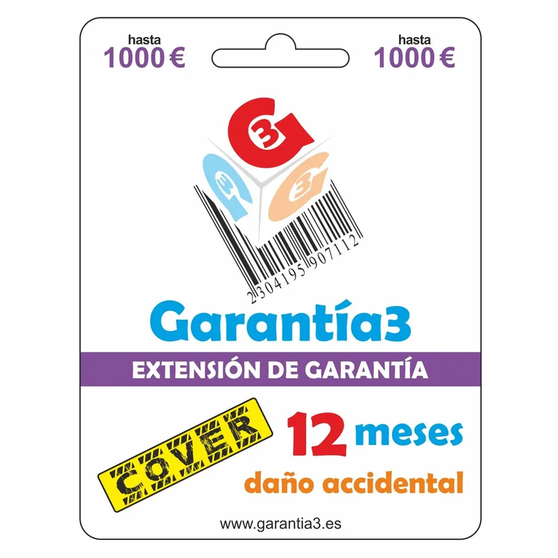 Última Versión GARANTÍA3 COVER (lím 1000€). REPARACIÓN ACCIDENTAL.