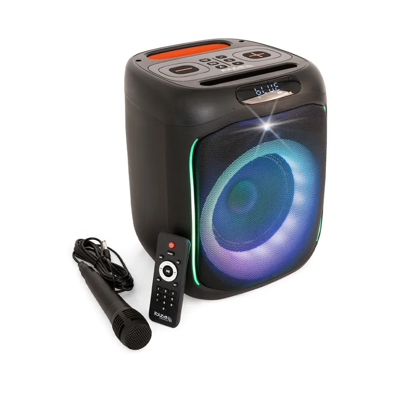 Oferta De Temporada ALTAVOZ BLUETOOTH IBIZA SOUND CUBE-180 180W MIC USB SD LEDS