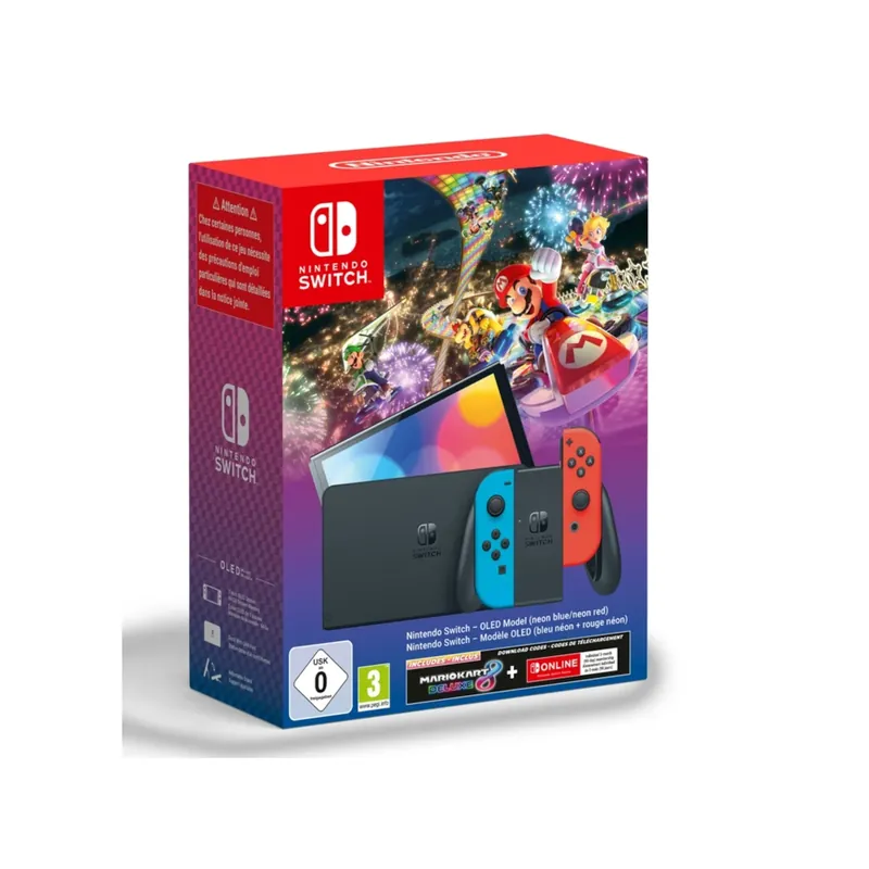CONSOLA SWITCH OLED NINTENDO NEGRA + MARIO KART 8 + 3 MESES NINTENDO ONLINE Ordena Ya