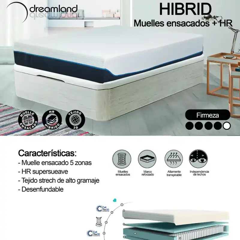 COLCHÓN HIBRID 90X190 COMODISSIMO Entrega Rápida