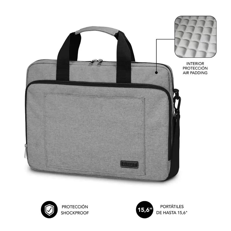 Envío Exprés MALETÍN PORTÁTIL AIR PADDING 15.6″ SUBBLIM GRIS BURBUJAS