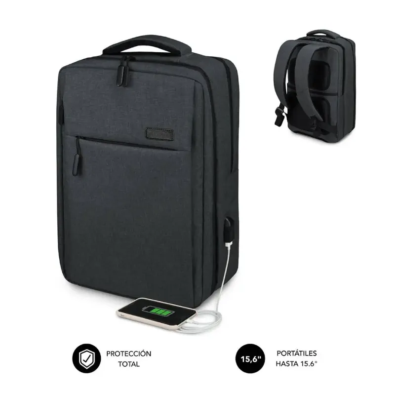 Novedad MOCHILA PORTÁTIL TRAVELLER 15.6″ SUBBLIM NEGRA AIRPADDING