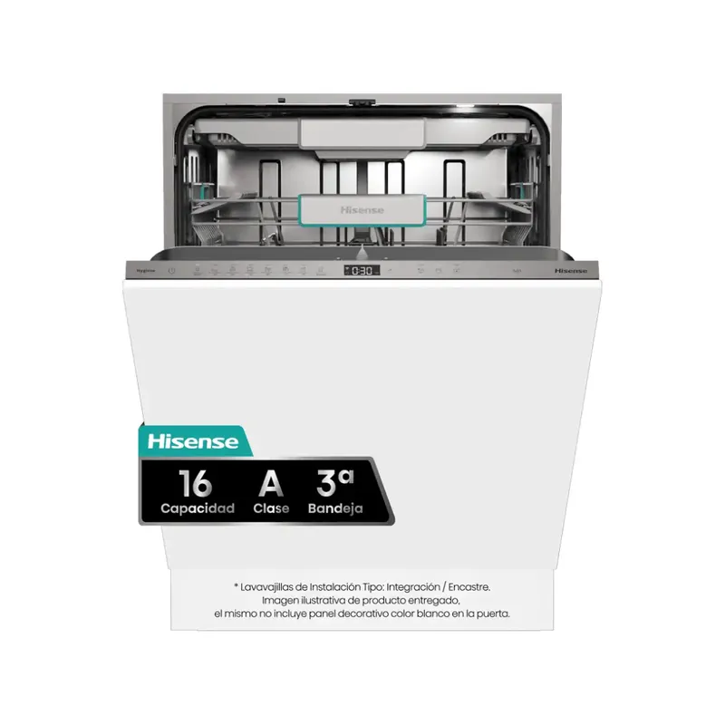 Compra Hoy LAVAVAJILLAS 60 INTEGRABLE HISENSE HV-673A65 A; 16 CUBIERTOS 7P