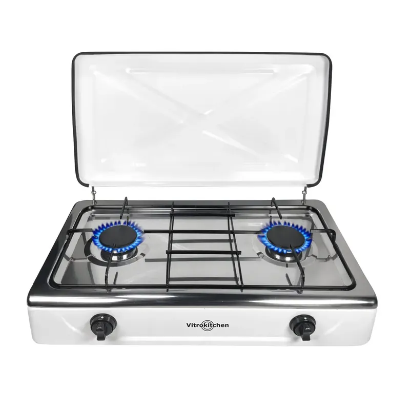 Envío Exprés HORNILLO DE GAS INOX 2 FUEGOS 202BB TAPA VITROKITCHEN