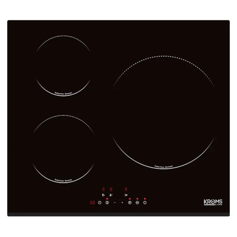 Precio Económico PLACA VITRO 3 ZONAS KVR-3FR-B-3 KROMSLINE 5.7KW 60 TRIPLE 30CM
