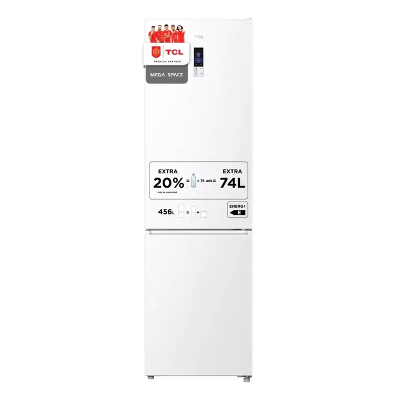 COMBI TCL RP-456BWE1EU CLASE E; 201X60 DISPLAY EXTERIOR 456 LITROS MEGA SPACE Oferta