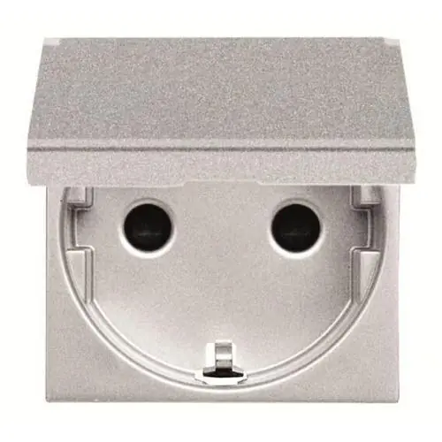 A Buen Precio BASE DE ENCHUFE 2P+T LATERAL SCHUKO CON TAPA ZENIT PLATA