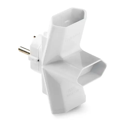 ADAPTADOR TRIPLE 10A 250V CONECTOR TT LATERAL DIÁMETRO 4,8 Precio Bajo