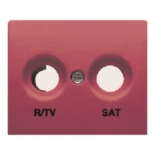 TAPA PARA TOMAS R/TV-SAT 2 SALIDAS SERIE IRIS EN ROJO RUBÍ Precio De Fábrica