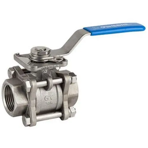VÁLVULA ESFERA 3 PIEZAS INOX 1/2"NPT Certificado
