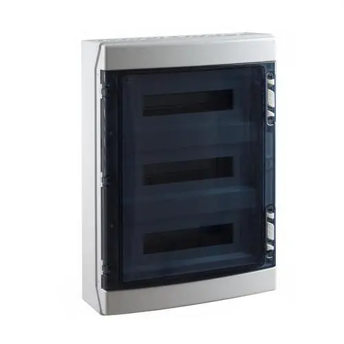 Súper Precio CAJA IP65 SUPERFICIE 3x18 MÓDULOS N-T POLICARBONATO DE COLOR GRIS TRANSPARENTE