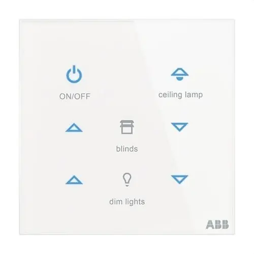 SENSOR TÁCTIL 6 CANALES PULSADORES VERTICALES 86x86 ABB-TACTEO FM CRISTAL GLASSÉ Bestseller