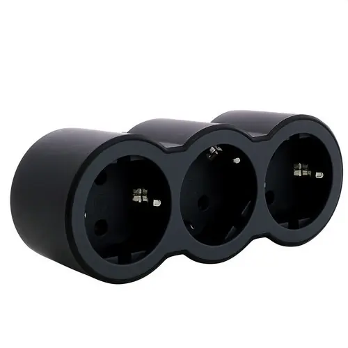 ADAPTADOR STANDARD 3x2P+T 16A FRONTAL NEGRO Envío Exprés