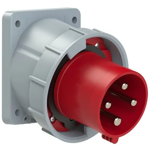 Certificado CLAVIJA EMPOTRAR INCLINADA IP67 3 POLOS + TIERRA 380V 63A 6h DE COLOR ROJO
